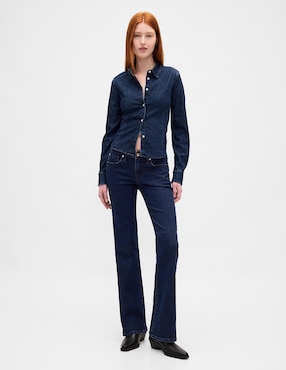Jeans boot corte cadera para mujer
