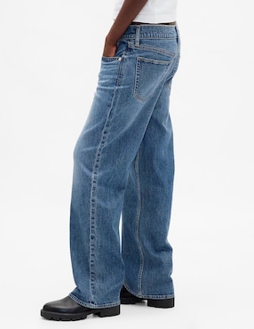 Jeans wide leg corte cadera para mujer