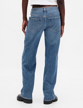 Jeans wide leg corte cadera para mujer