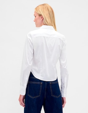 Camisa de algodón manga larga para mujer