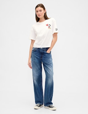 Playera manga corta cuello redondo para mujer