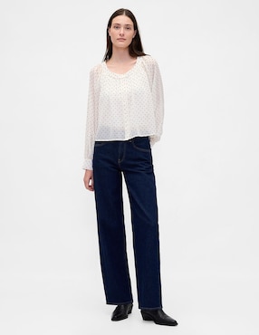 Blusa camisera manga larga para mujer
