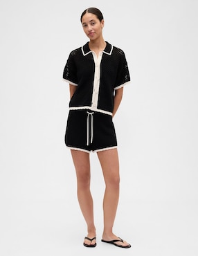Camisa de algodón manga corta para mujer