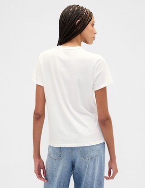 Playera manga corta cuello redondo para mujer