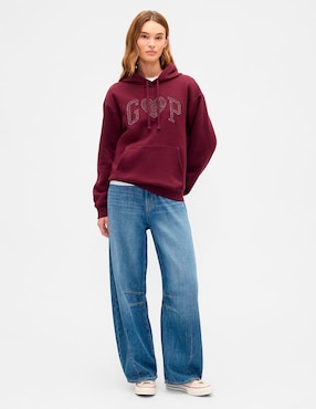 Sudadera con capucha y bolsa para mujer