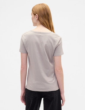 Playera manga corta cuello v para mujer