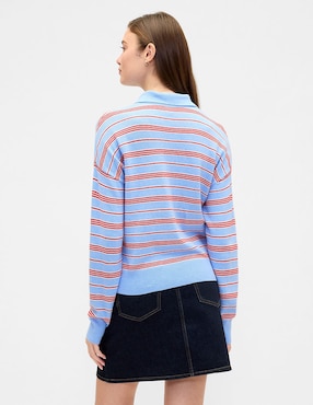 Suéter cuello tipo polo para mujer