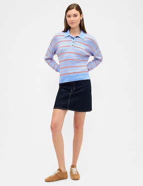 Suéter cuello tipo polo para mujer