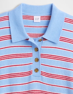 Suéter cuello tipo polo para mujer