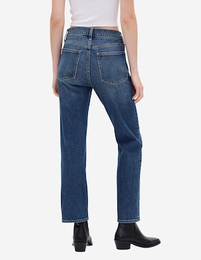 Jeans straight corte cintura para mujer