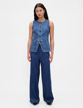 Jeans relaxed baggy corte cintura para mujer