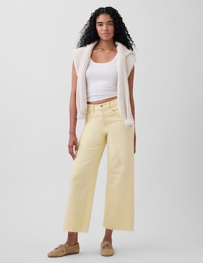 Jeans relaxed wide leg cintura alta para mujer