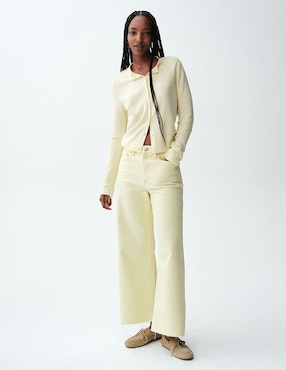 Jeans relaxed wide leg cintura alta para mujer