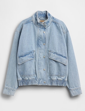 Chamarra bomber de mezclilla para mujer