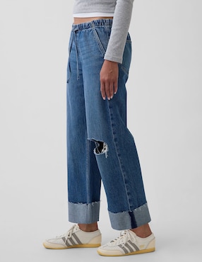 Jeans straight cadera para mujer