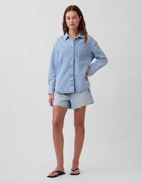 Camisa de algodón manga larga para mujer