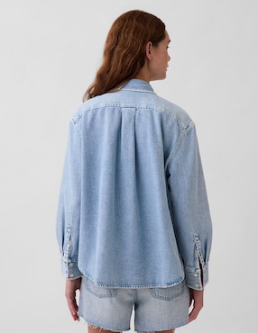 Camisa de algodón manga larga para mujer