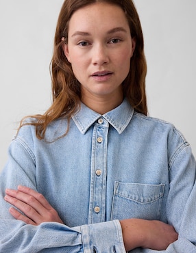 Camisa de algodón manga larga para mujer