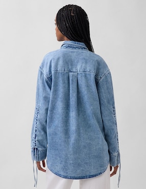Camisa de mezclilla manga larga para mujer