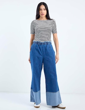 Playera manga corta cuello redondo para mujer