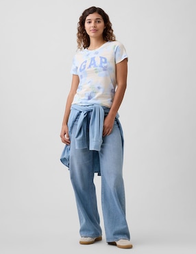 Playera manga corta cuello redondo para mujer