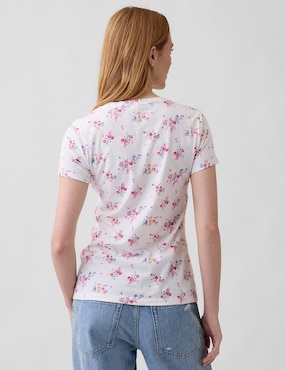 Playera manga corta cuello redondo para mujer