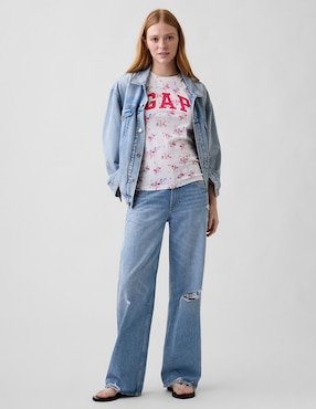 Playera manga corta cuello redondo para mujer