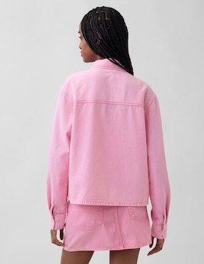 Sobrecamisa de mezclilla manga larga para mujer