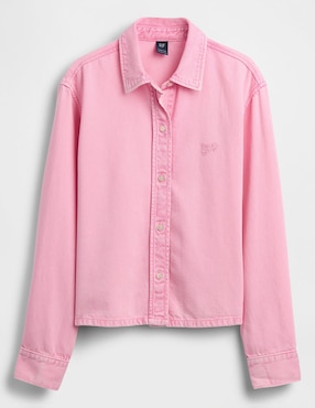 Sobrecamisa de mezclilla manga larga para mujer
