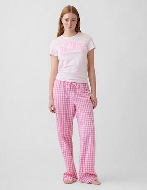 Playera manga corta cuello redondo para mujer
