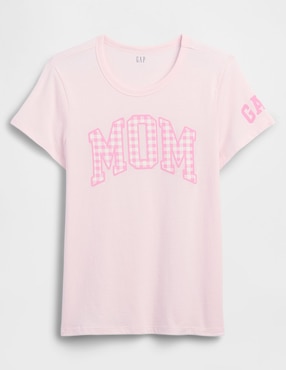 Playera manga corta cuello redondo para mujer
