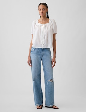 Blusa manga corta para mujer
