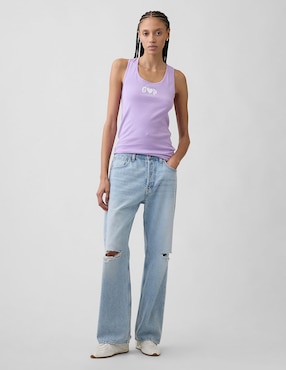 Playera tank cuello redondo para mujer