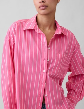 Camisa de algodón manga larga para mujer