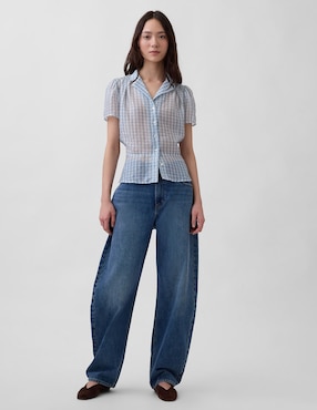 Blusa manga corta para mujer