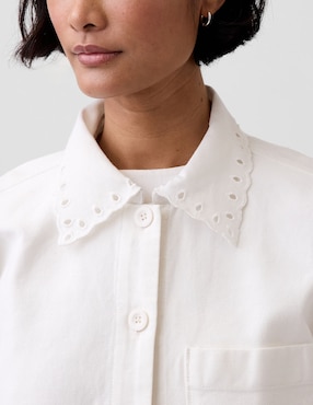 Sobrecamisa de algodón manga larga para mujer