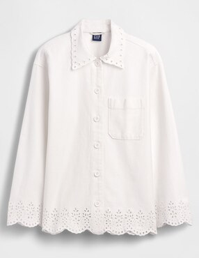 Sobrecamisa de algodón manga larga para mujer