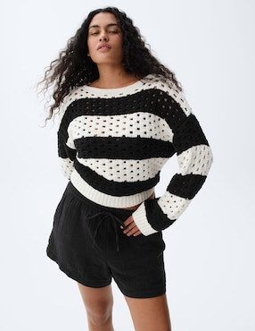 Suéter cuello ojal para mujer