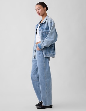 Jeans relaxed barrel para mujer