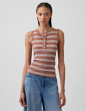 Playera tank cuello redondo para mujer