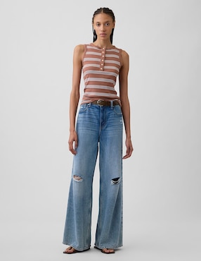 Playera tank cuello redondo para mujer