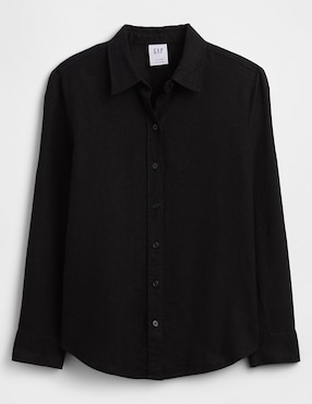 Camisa de lino manga larga para mujer
