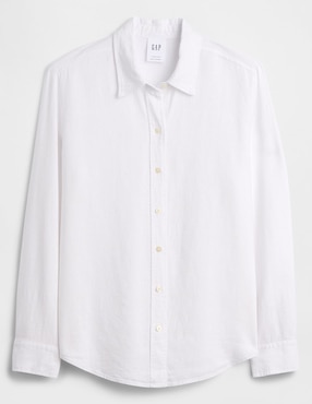 Camisa de lino manga larga para mujer