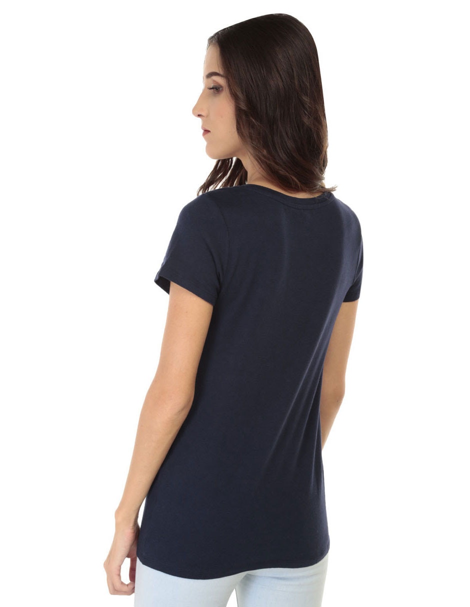 Playera manga corta cuello v para mujer 3