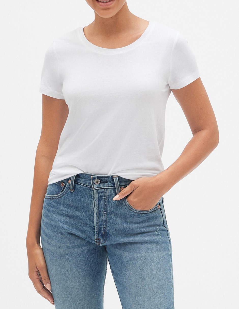 Playera manga corta cuello redondo para mujer Playera manga corta cuello redondo para mujer