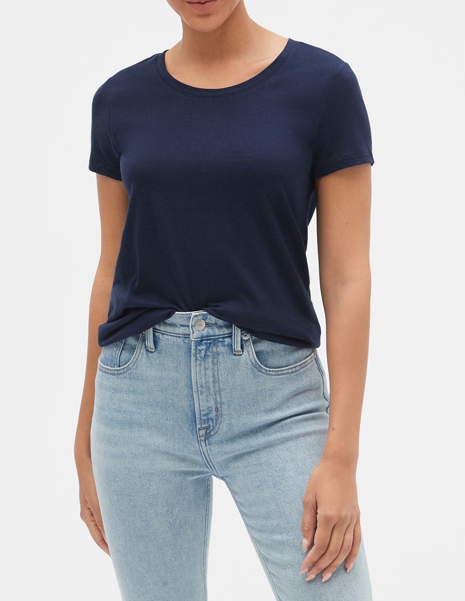 Playera manga corta cuello redondo para mujer