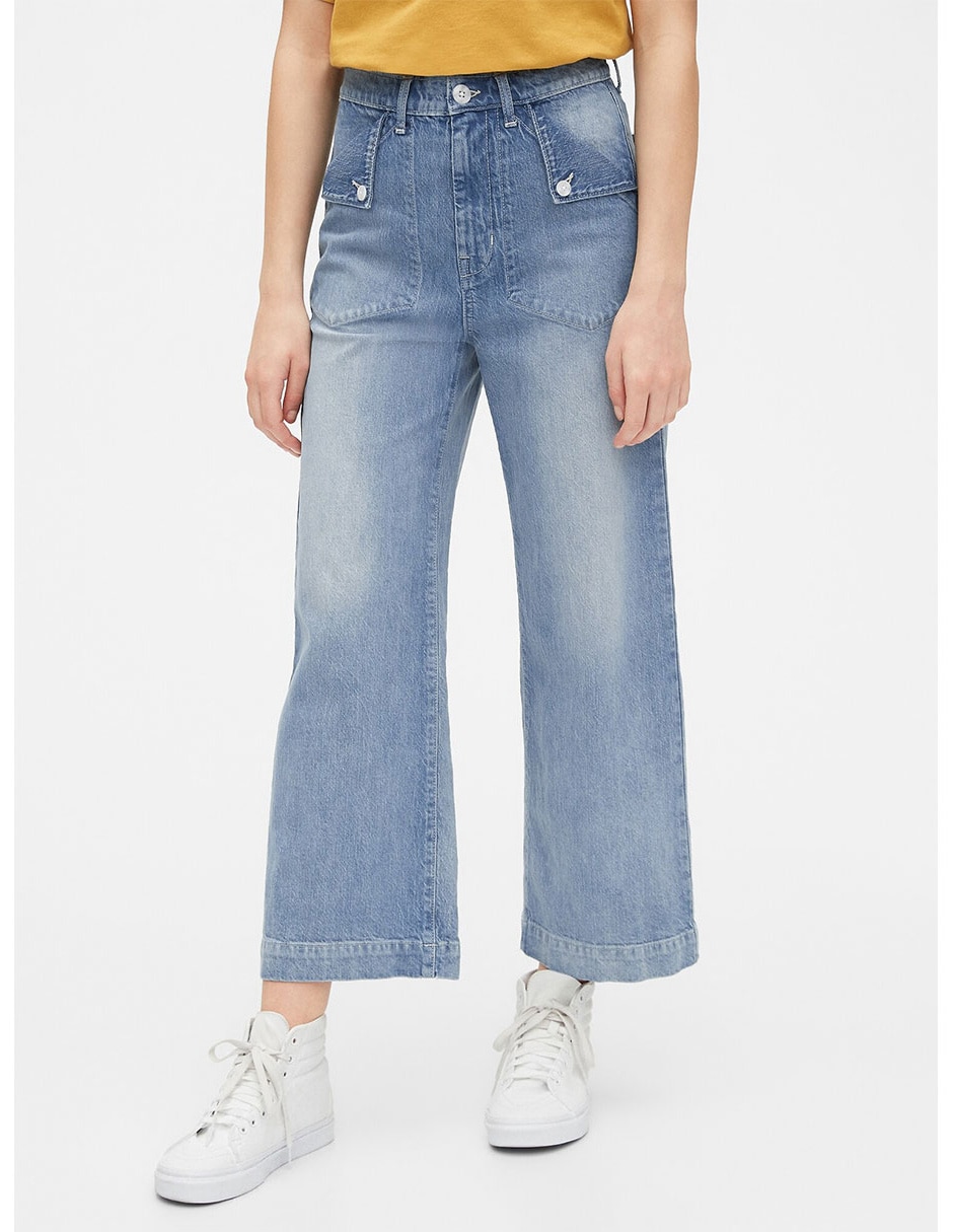 Jeans Wide Leg Gap claro corte media cintura en Liverpool