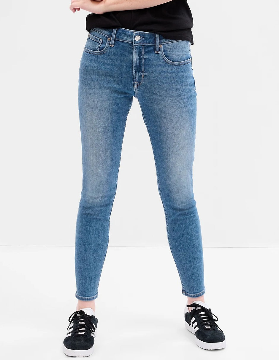 Jeans skinny corte cintura para mujer 1