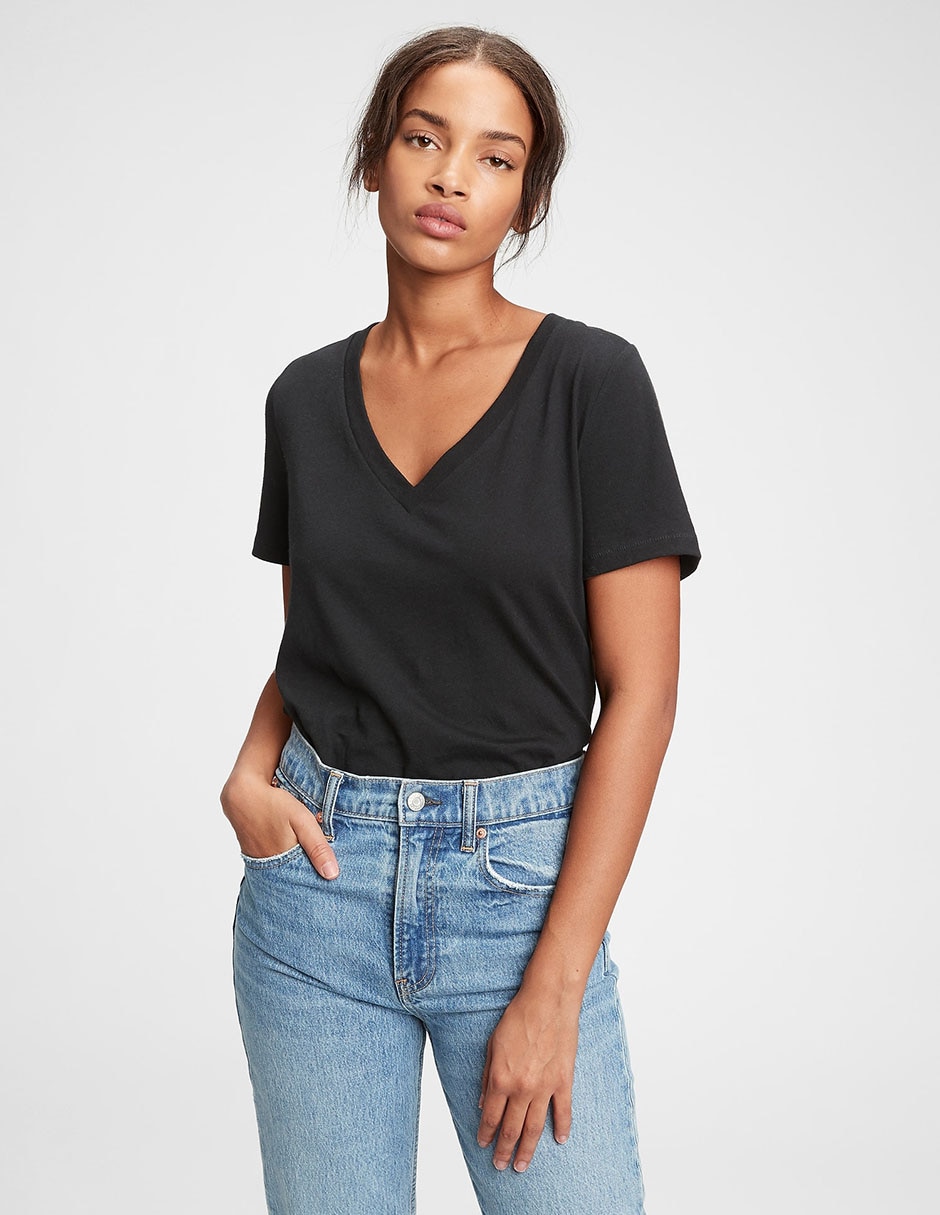Playera manga corta Ultrasoft cuello V para mujer Playera manga corta Ultrasoft cuello V para mujer