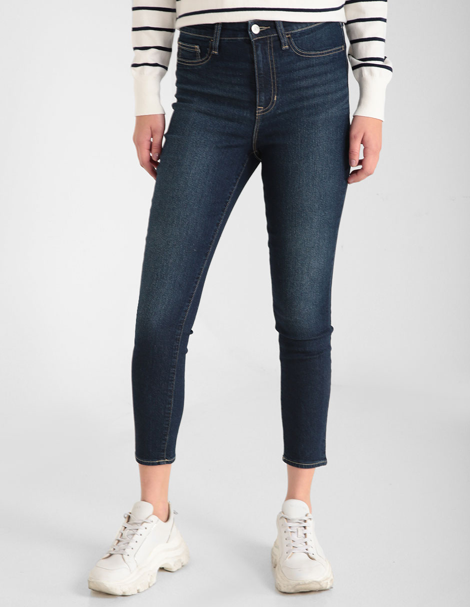 Jeans skinny GAP lavado obscuro corte cintura alta para mujer